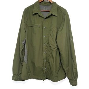 Eddie Bauer Sport Long Sleeve Button Up Shirt Outdoors Vented Large Tall LT